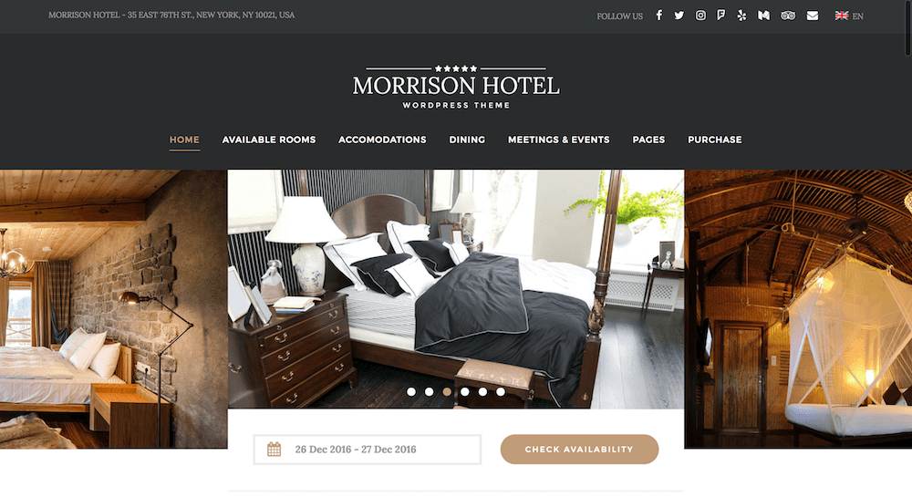 Morrison WordPress Hotel Theme