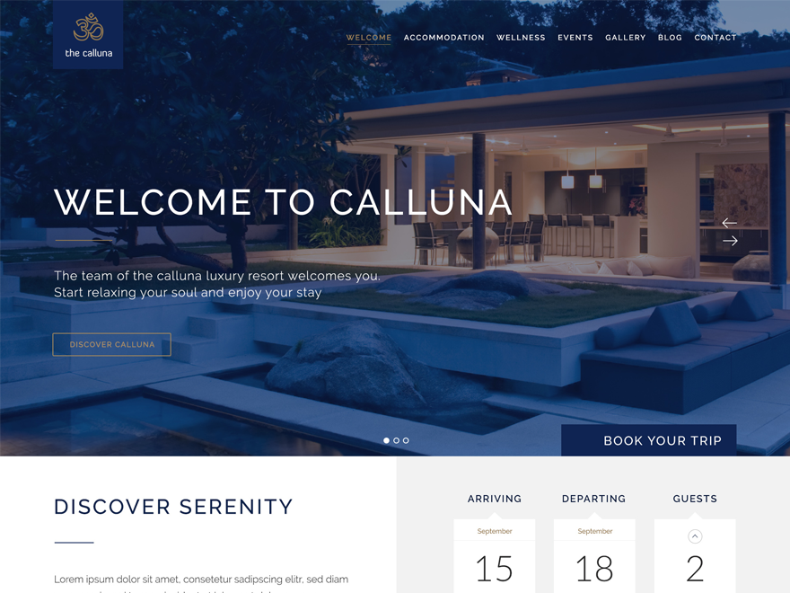 Calluna Hotel WordPress Theme