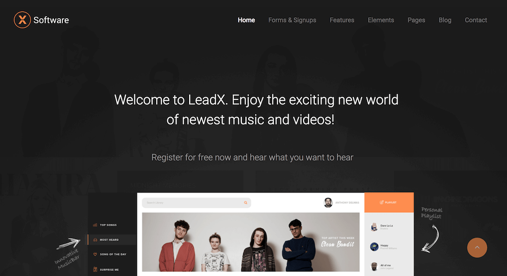Software variant from Leadx Landing Page theme